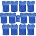 thumbnail image 4 of Athllete DURAMESH Set of 12 - Adult Scrimmage Vests/Pinnies/Team Practice Jerseys with Free Carry Bag (Azure Blue, Large), 4 of 9