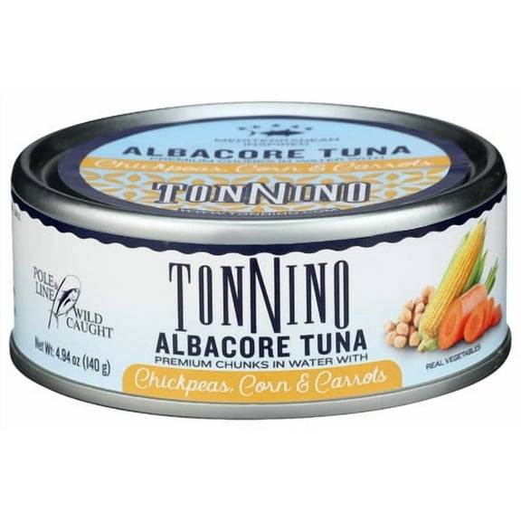 (Pack of 12) TONNINO Tuna Albacore Chickpea Corn Carrot 4.94 Oz