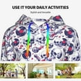 thumbnail image 4 of Kdxio music Skull record mike Print Womens Oversized Hoodies Sweatshirts Hooded Pullover Tops Sweaters Casual-Medium, 4 of 7
