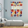 thumbnail image 6 of Vitality Flowers Kitchen Curtains Valances and Tiers Set of 3 Vintage Red Yellow Blue Floral Nature Tier Curtains and Valance with Rod Pocket for Small Windows, 27.5"x24", 6 of 9