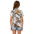 thumbnail image 7 of Kids Girls Short Sleeve Polo Shirt, Tree Leaf Camo Printed Polyester Top, Casual Outdoor Daily Wear Children Collared T-Shirt,Gray,110, 7 of 7