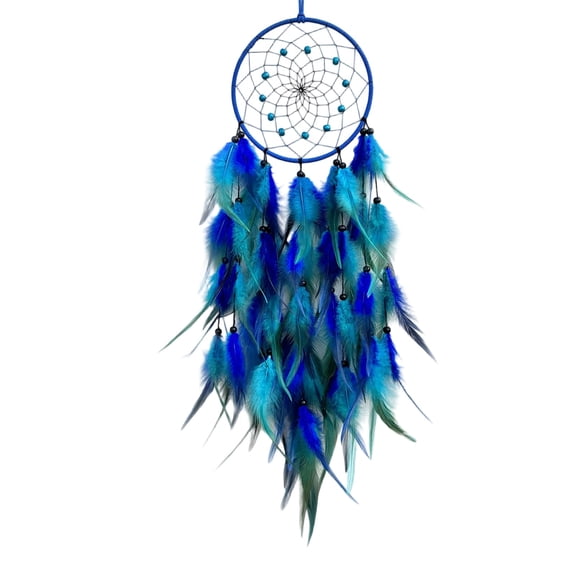 Colorful Dream Catchers for Bedroom Home Wall Hanging Decoration, Dream Catchers Decor Ornament Craft for Room Decor, Boho Wall Hanging for Living Room and Dorm, Gift (Blue)