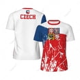 thumbnail image 2 of Exclusive design Czech Republic Flag Grain 3D Printed Men For Running Bike Soccer Tennis Fitness Sports tshirt Mesh T-shirt, 2 of 13