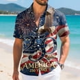 thumbnail image 5 of UngA 250th Anniversary Shirt, Men's 4th of July American Flag Patriotic T Shirts Short Sleeve Button Up USA Memorial Day Shirts Blue,XXL, 5 of 6