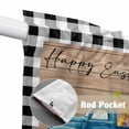 thumbnail image 4 of Black Plaid Easter Swag Valances for Windows, Kitchen Window Curtains Over Sink, Truck Spring Floral Bunny Animals Wooden Window Treatment Curtains for Living Room/Bedroom 2 Panel Sets 36"x45", 4 of 8