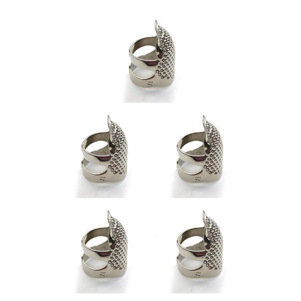 Wosthever Anillo Protector de dedal de latón, de trabajo manual, accesorios de costura hechos a mano para el hogar, plata profesional S Type2 NO2 Wosthever CBP212636