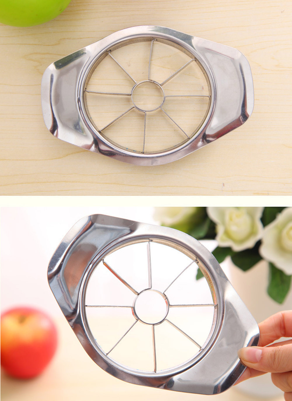 Herrnalise Newness Apple Slicer Corer 8-Slice [Large Size] Durable Heavy  Duty Apple Slicer Corer Cutter Divider Wedger Integrated Design Fruits  Vegetables  Slicer for Apple Potato Onion.