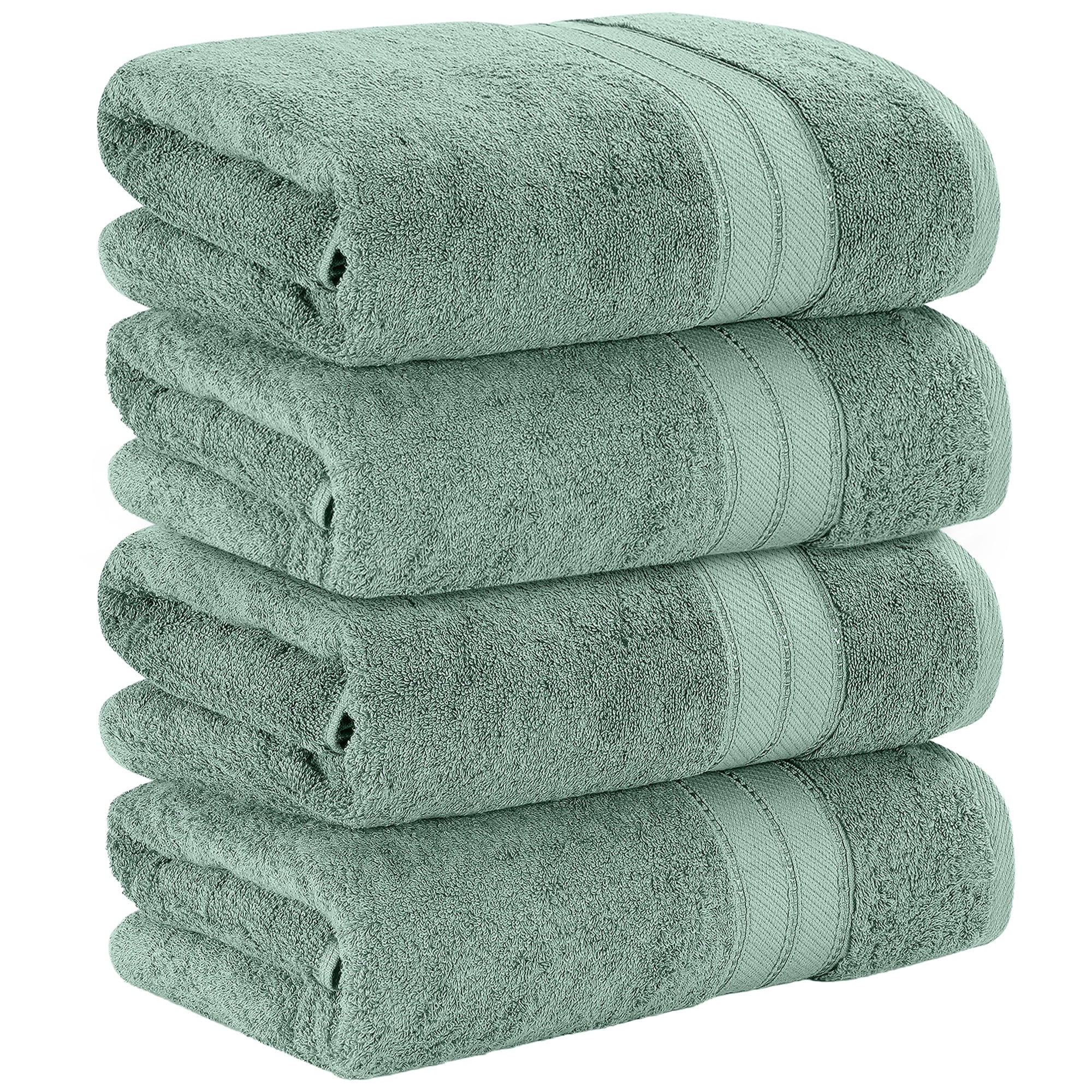 Modern Threads Spunloft Cotton Bath Towels, Eucalyptus (4 Count)