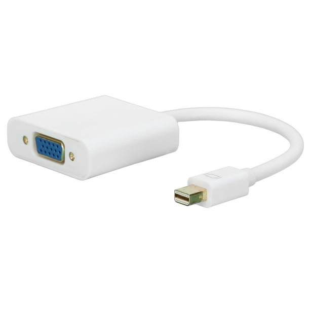 Adaptador Mini DisplayPort a VGA de Mindpure Adaptador Mini DP a VGA totalmente compatible para televisores, monitores, proyectores y monitores