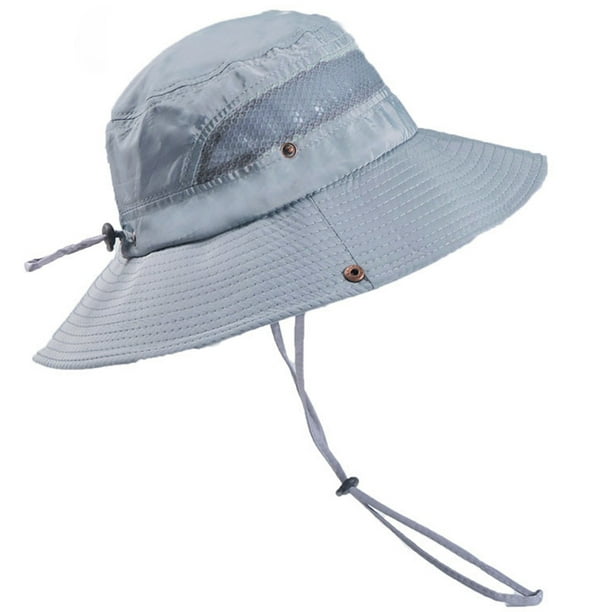 Coofit Safari Hat Wide Brim: Outdoor Sun Hat Fishing Cap Bucket Hat with  String for Men 