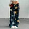thumbnail image 2 of Hearthz Ladies Fleece Pajama Pants Christmas Fluffy Fleece Elastic Waist Wide Leg Sleep Pants with Pockets Fall Winter Warm Pajama Bottoms Women, 2 of 6