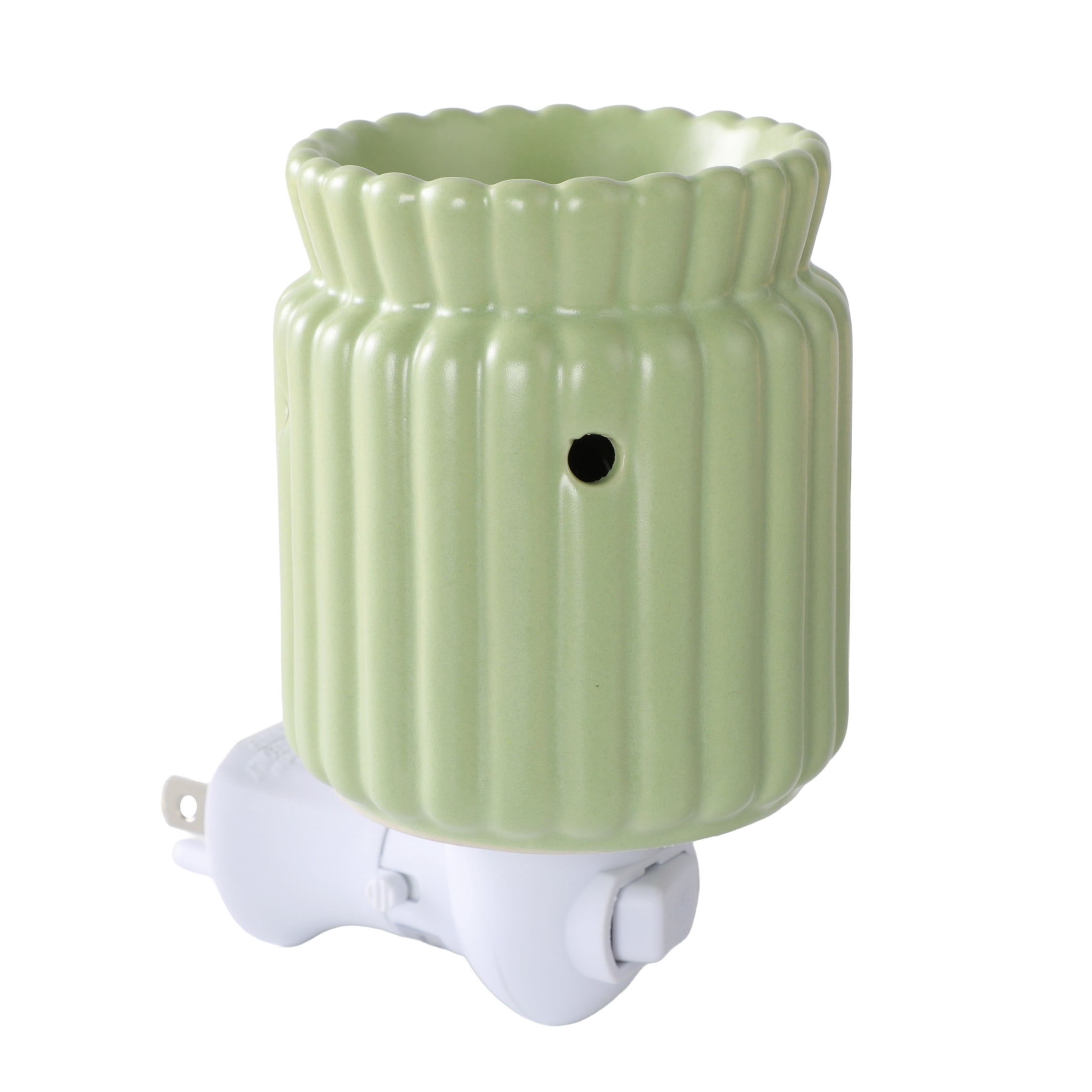 Mainstays Ribbed Ceramic Wax Melt Plug-in Warmer, Olive Grove