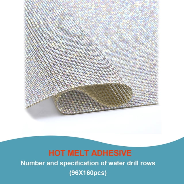 Crystal Rhinestone Ribbon Clothing Accessories Sticker Convenient Using Present Decoration Sheet with Shine Appearance Exquisite white ABcolor 8 hot melt glue