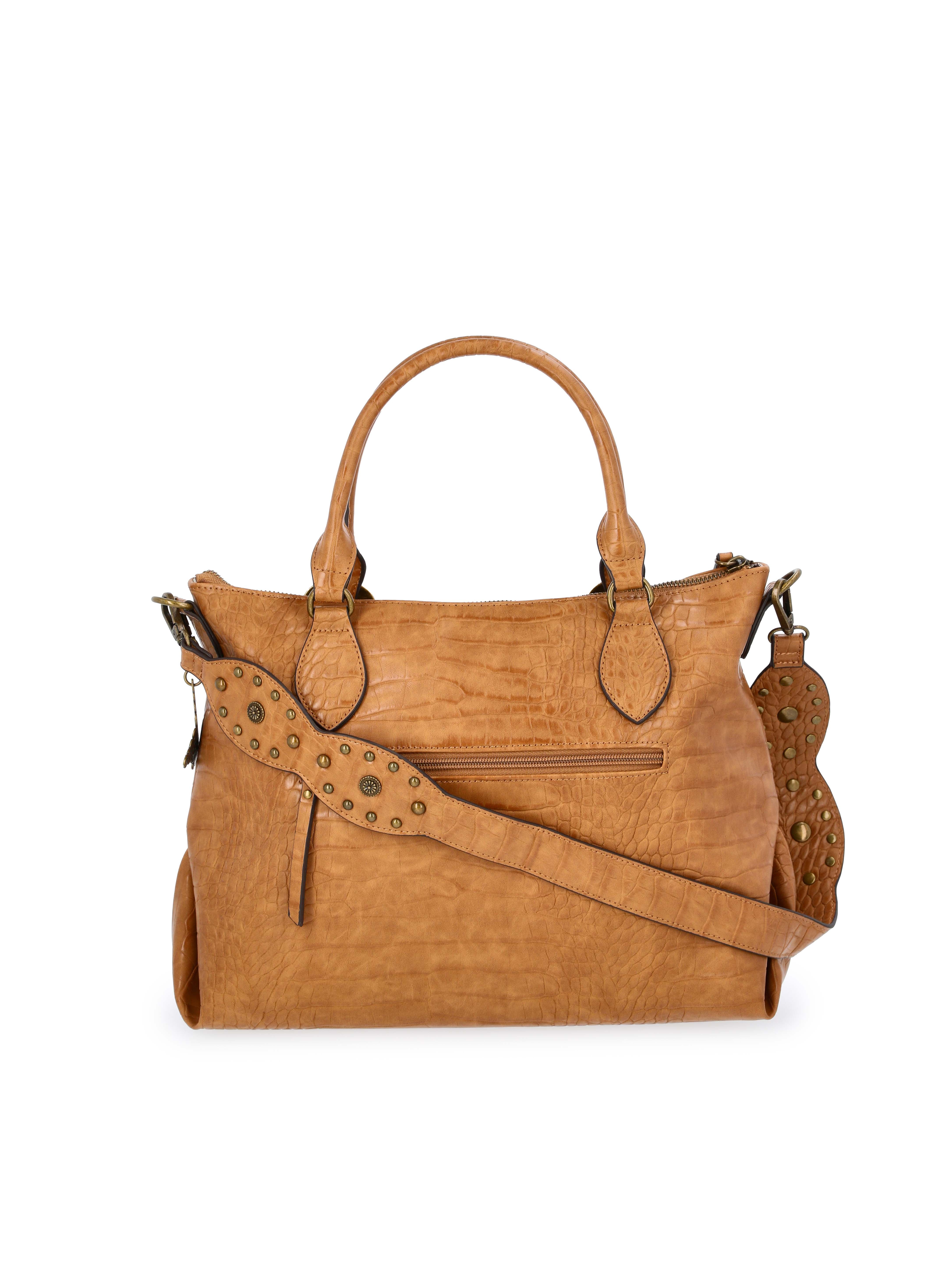 Jessica Simpson Women's Daphne Studded Satchel Handbag, Wheat