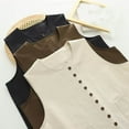 thumbnail image 4 of Ailaofu Womens’Knit Sweater Vest V Neck Sleeveless Cardigan Button Down Sweater Pocket Outwear Tops, 4 of 6