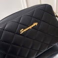 thumbnail image 4 of Bolso bandolera bordado para mujer, bandolera de hombro con entramado de PU (negro) Sywqhk Para Estrenar, 4 of 6