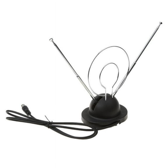 Universal Indoor Rabbit Ear TV Antenna for HDTV Ready VHF Dual Loop Coaxial