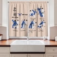 thumbnail image 2 of Ambesonne Asian Art Kitchen Curtains, Eastern Sport Japanese, 55"x39", Black Blush Blue, 2 of 3
