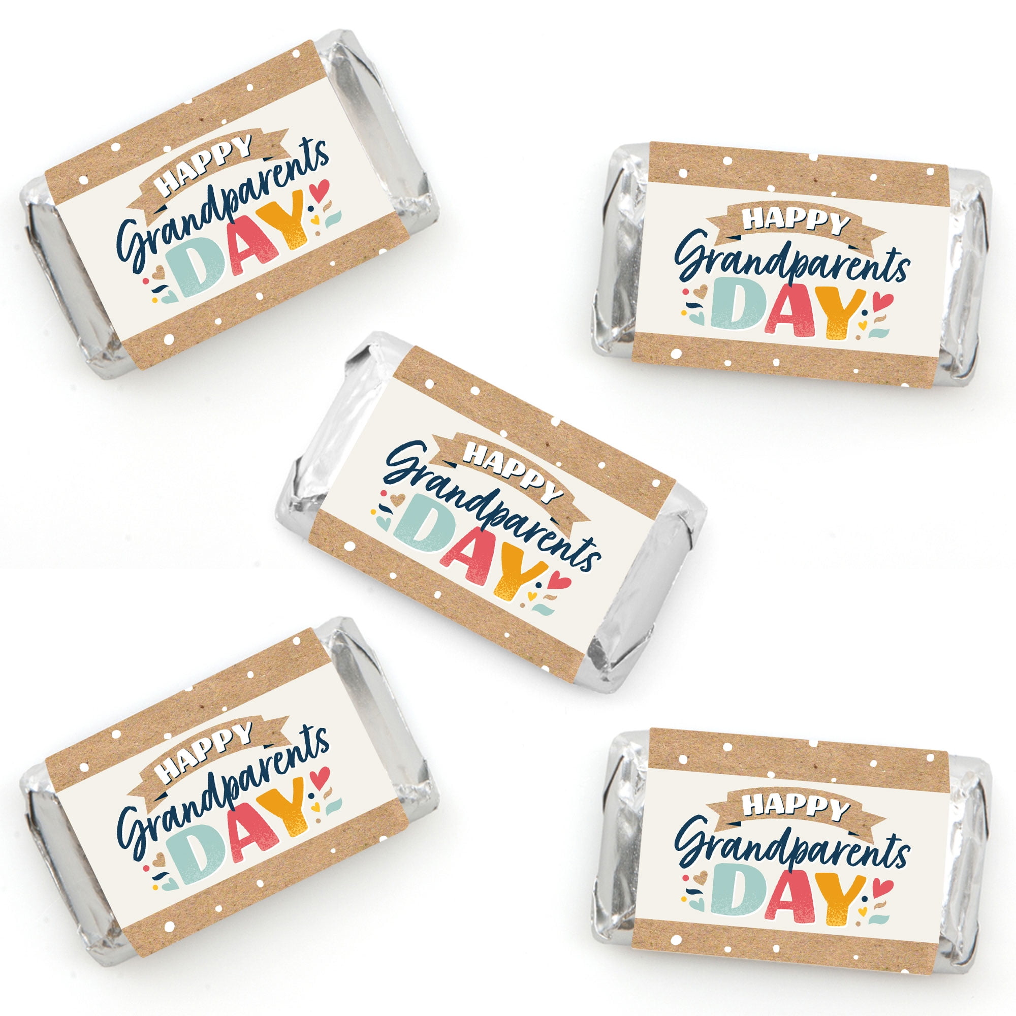 Big Dot of Happiness Happy Grandparents Day Mini Candy Bar Wrapper