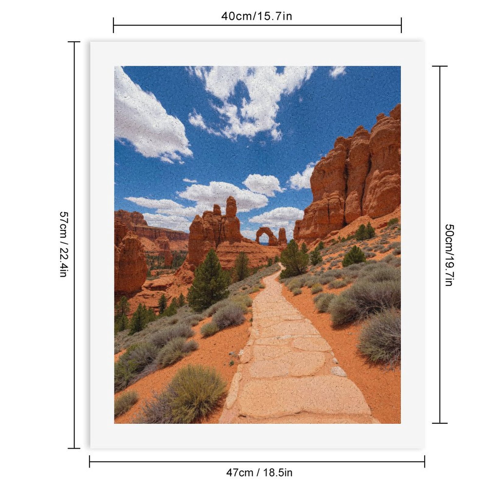 Paint By Numbers Kit for Adults Beginner - DIY Desert Pathway Red Rock Archway Canvas Painting Kits for Adults, Frameless Paint By Number for Adults for Home Wall Decor 16x20 Inch