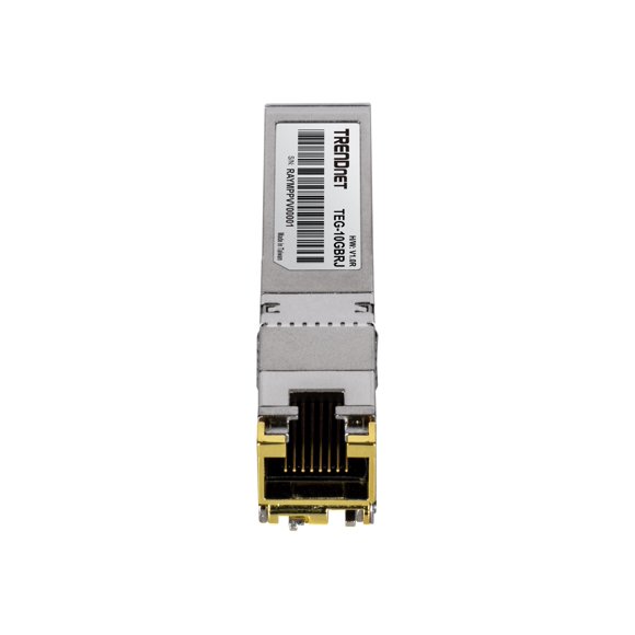 TRENDnet TEG 10GBRJ - module Émetteur-Récepteur SFP+ - 10GbE, 5GbE, 2.5GbE - 1000Base-T, 10GBE-T, 5GBE-T - RJ-45 - jusqu'à 328 Pieds - Conforme TAA