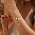 thumbnail image 2 of Catholic Gifts Rosary Bracelet for Women-14K Gold Virgin Mary Rosary Jesus Cross Charm Link Chain, Dainty Virgen de Guadalupe Religious Gift for Confi, 2 of 4