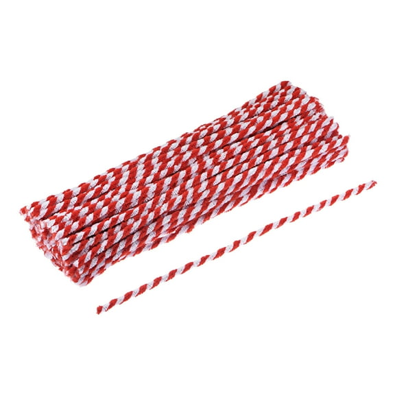 Uxcell 30cm/12 inch Pipe Cleaners Chenille Stems for DIY Art Crafts Red White 100 Pack