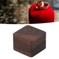 thumbnail image 4 of Caja De Anillo De Madera, Botón De Imán De Soporte De Anillo De Madera De Nogal Negro Compacto Ligero Para Propuestas, 4 of 8