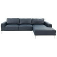 thumbnail image 2 of Poundex Furniture 2 Piece Leather Sectional Sofa Set in Ink Blue, 2 of 7