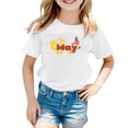 thumbnail image 1 of TZEWGL Cute Shirt For Kid Short Sleeve Crew Neck Monthly Word Prints Blouse For Toddlers size 7-8T, 1 of 4