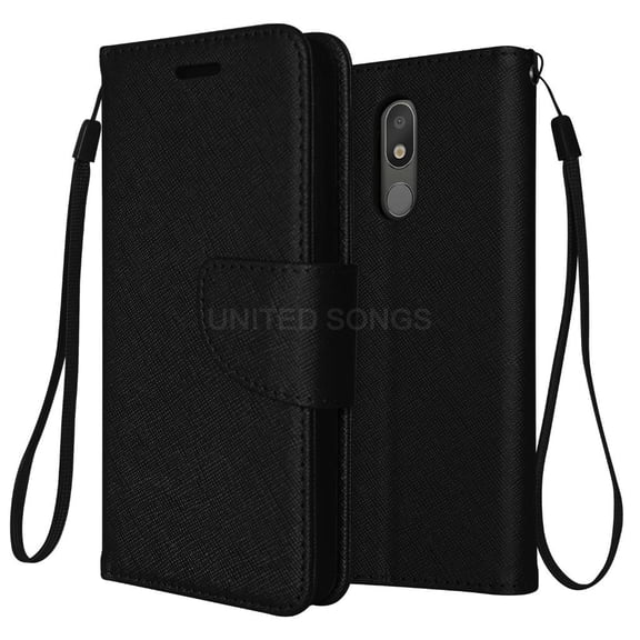 LG Aristo 4 Plus / Prime 2 / K30 (2019) / Escape Plus / Tribute Royal / Arena 2 / LMX320 Edge Folio Leather Wallet Pouch Case Cover Black