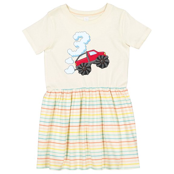 Inktastic 3rd Birthday Monster Truck Fun Girls Toddler Dress