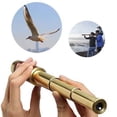 thumbnail image 4 of Telescope Brass Spyglass Pirate Monocular, Waterproof Pocket Mini Telescope Monocular, 25x30 Zoomable Collapsible Vintage Monocular for Navigation Voyage View Watching Games Travel Hiking Hunting, 4 of 8