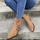 thumbnail image 4 of NECHOLOGY Botas Mujer Adulto Femenino Zapatos Botines para mujer Botas casuales grandes de tubo corto de tacón grueso con punta de moda de otoño e invierno para mujer (Brown, 9), 4 of 6
