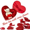 thumbnail image 7 of Valentine's Day Hearted Shape Bear with Red Rose Gift Set - Love Bear, Artificial Red Roses & Silk Petals in Gift Box - Perfect for Engagement, Mother's Day & Holiday Christmas, 7 of 7