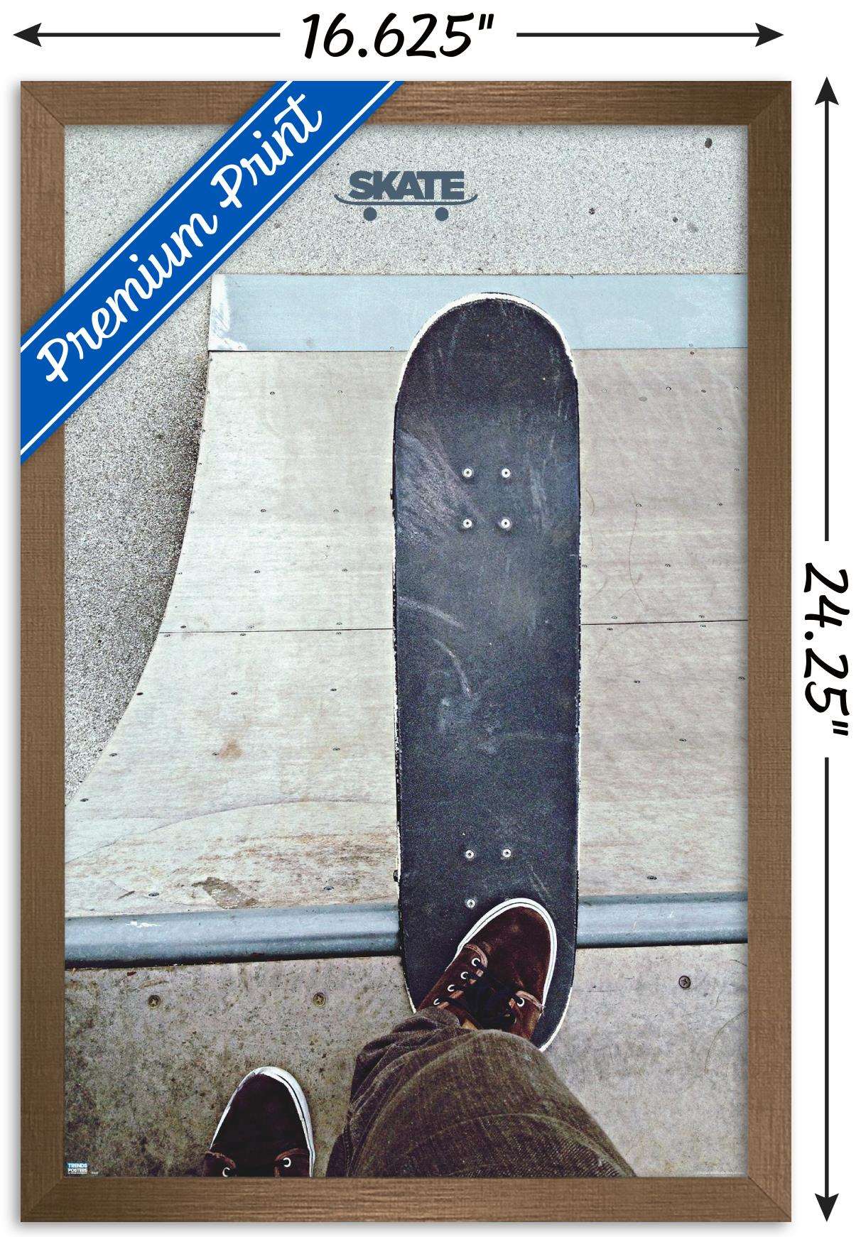Skateboarding - Drop In Wall Poster, 14.725" x 22.375", Framed