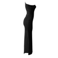 thumbnail image 3 of Txlixc Vestidos Largos para Mujer, Adulto Color Sólido Sin Mangas Un Hombro Plisado Abertura Lateral Slim Fit Vestido Femenino Txlixc Moda, 3 of 9