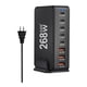 thumbnail image 4 of Cargador USB C de 268 W, adaptador de escritorio de carga rápida, 8 puertos, cargador GaN de escritorio Negro, 4 of 9