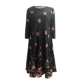 thumbnail image 4 of Pompotops Mode Casual Femmes O-Cou Manches Longues Positionnement Imprimé Pull Robe, 4 of 5