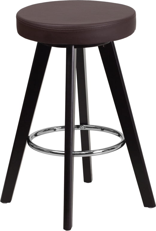 Trenton Series 24'' High Contemporary Wood Counter Height Stool with Vinyl Se... 