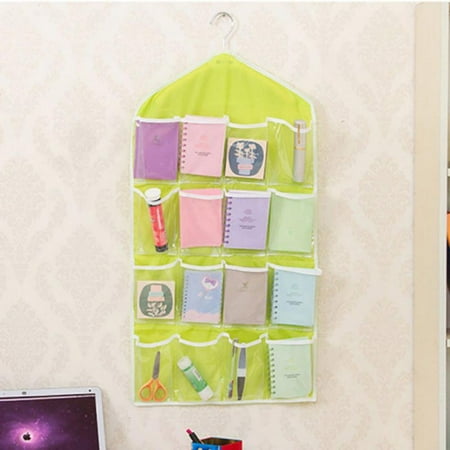 

16 Pockets Clear Over Door Hanging Bag Shoe Rack Hanger Underwear Socks Bra Closet Storage Tidy Organizer