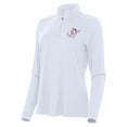 thumbnail image 2 of Women's Antigua White Mississippi State Bulldogs Intent Swinging Bully Quarter-Zip Pullover, 2 of 3