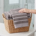 thumbnail image 6 of REGALWOVEN Pure Cotton Soft Hand Towels, Wavy Stripe Highly Absorbent Towels, 2 Pack Decorative Towel Set for Bathroom, Guest Room, Holiday Dark Brown 29" x 13", 6 of 7