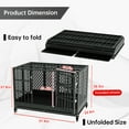 View of 48/42/38 Inch Heavy Duty Dog Crate with Wheels, Folding Metal Big Dog ...