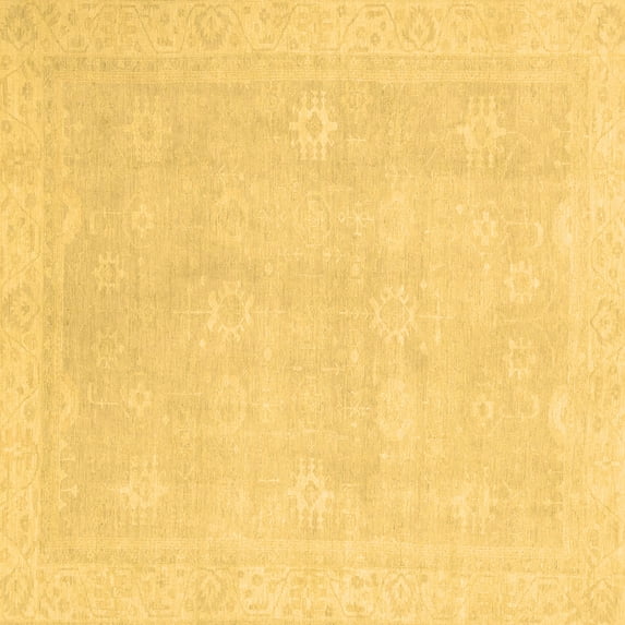 Ahgly Company Indoor Square Abstract Brown Modern Area Rugs, 4' Square