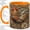 Orange, variant on Ornate Rooster Accent Mug, 11oz Ceramic Coffee Cup for Farmhouse Fans