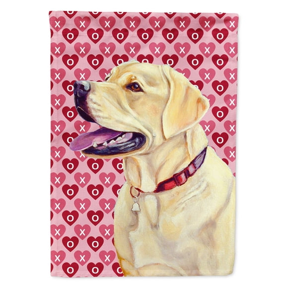 Carolines Treasures LH9158-FLAG-PARENT Labrador Hearts Love and Valentines Day Portrait Flag  multicolor