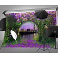 thumbnail image 2 of BSDHOME Polyester 7x5ft Forest with Violet Flowers Photography Background Fantasy Night City Scene Backdrop Studio Props, 2 of 5