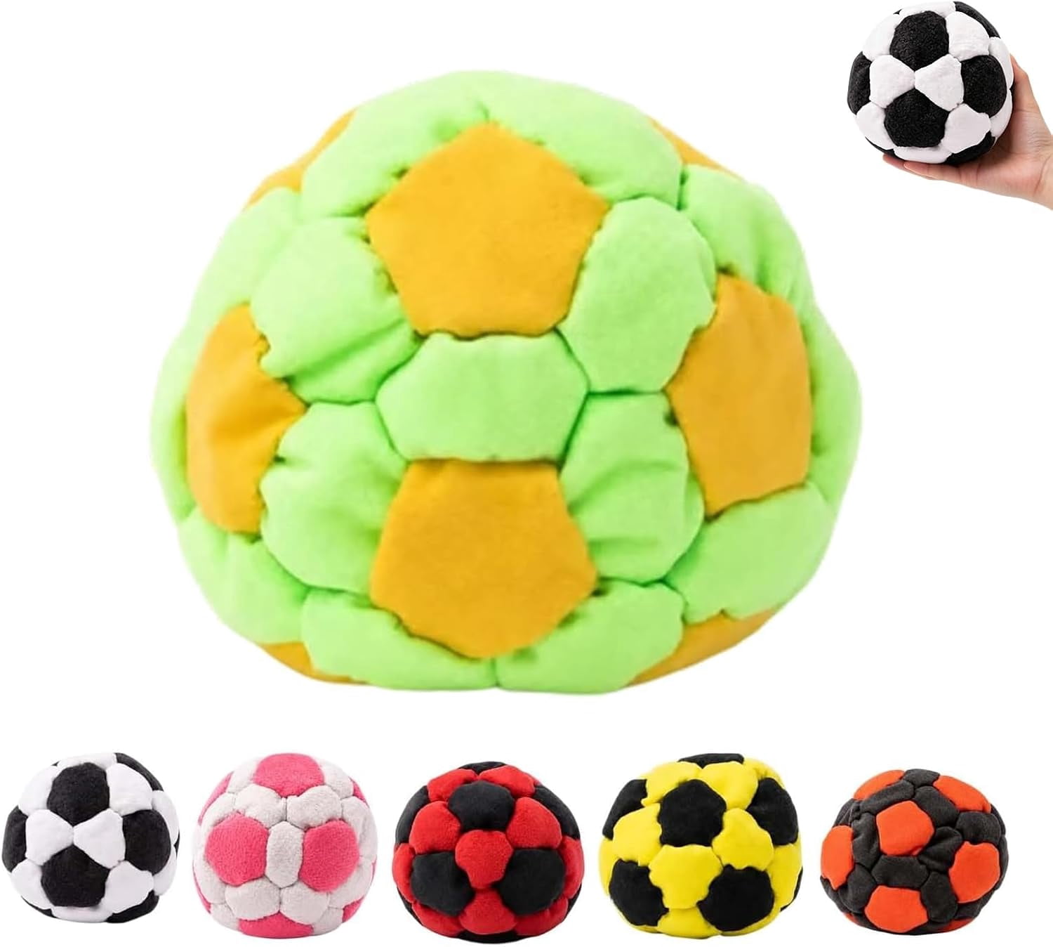 Dragonfly Footbag, 32-Panel Fabric Footbag Sand-Filled Hacky Soccer Sack, Soccer Style Mini Hacky for Adults, Coordination Training Portable Stress Relief Juggling Sack
