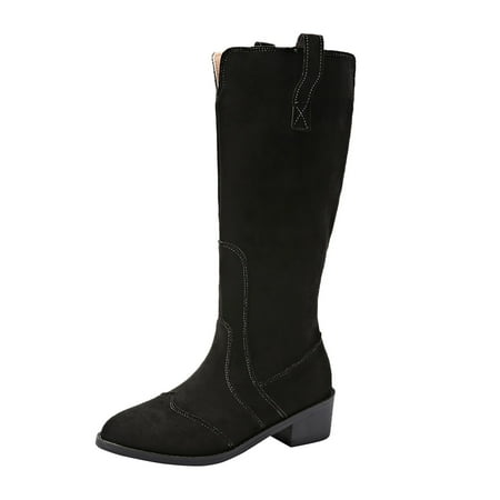 

Ediodpoh Women s Winter Fashion Suede Warm Mid Calf Boots Comfortable Boots With Temperament Womens Winter Boots Black 6.5